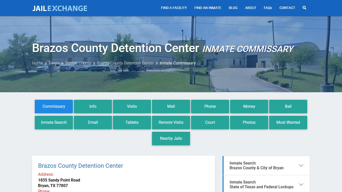 Brazos County Detention Center Inmate Commissary - Jail Exchange